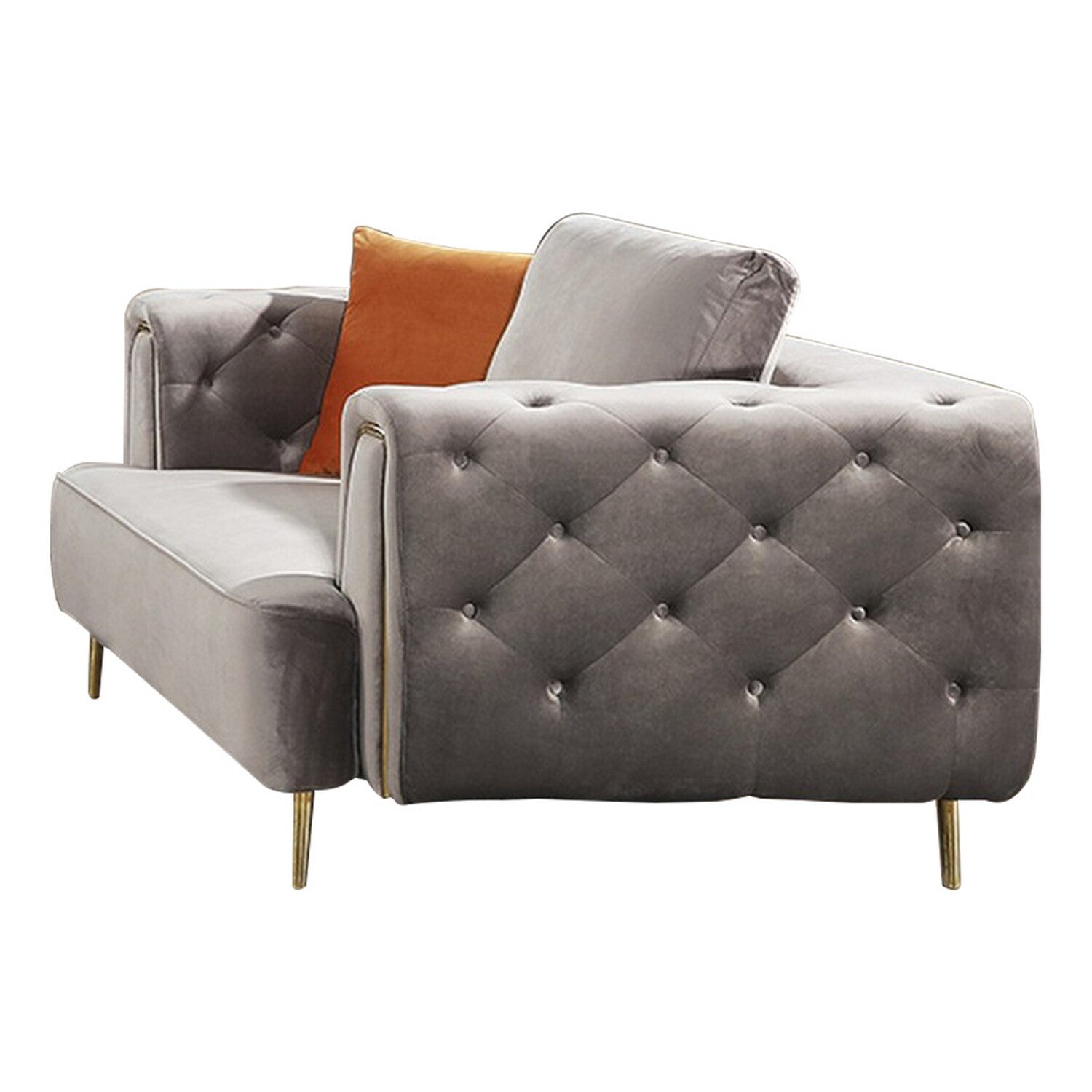 Soft Gray Velvet Loveseat M5123