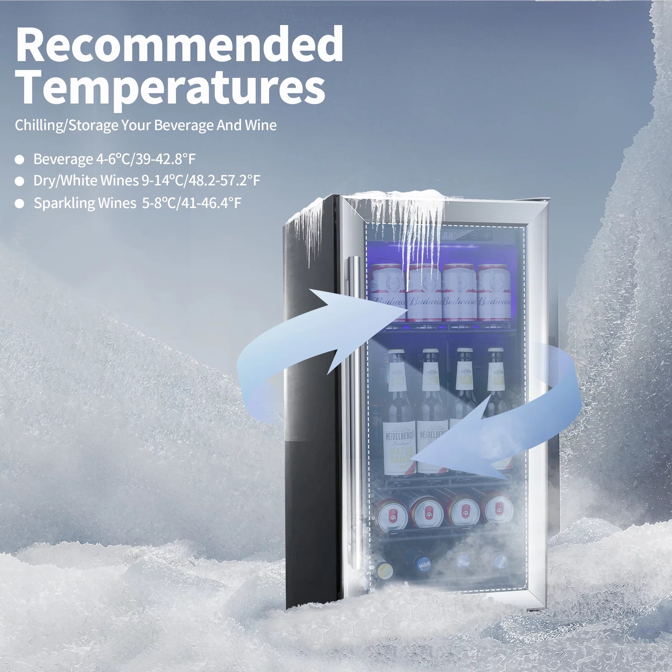 15 inch Beverage Refrigerator with Clear Glass Door G58021