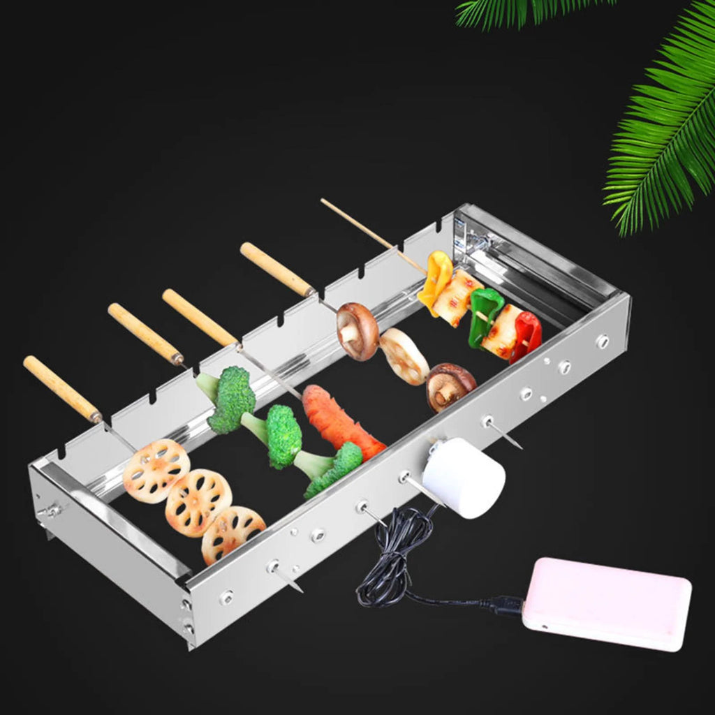 60cm Adjustable Width Rolling Heavy Duty BBQ Grill A742