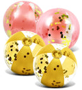Inflatable Beach Balls Gold and Rose Gold Confetti 16 Inch Vinyl Pool Toy (2 Items) J66007