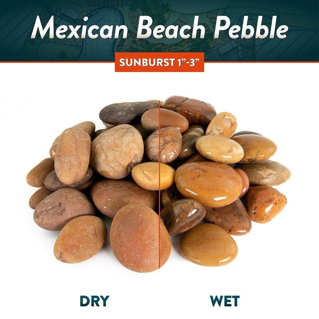 Mexican Beach Pebbles 40 lbs Smooth Round Stones R99051