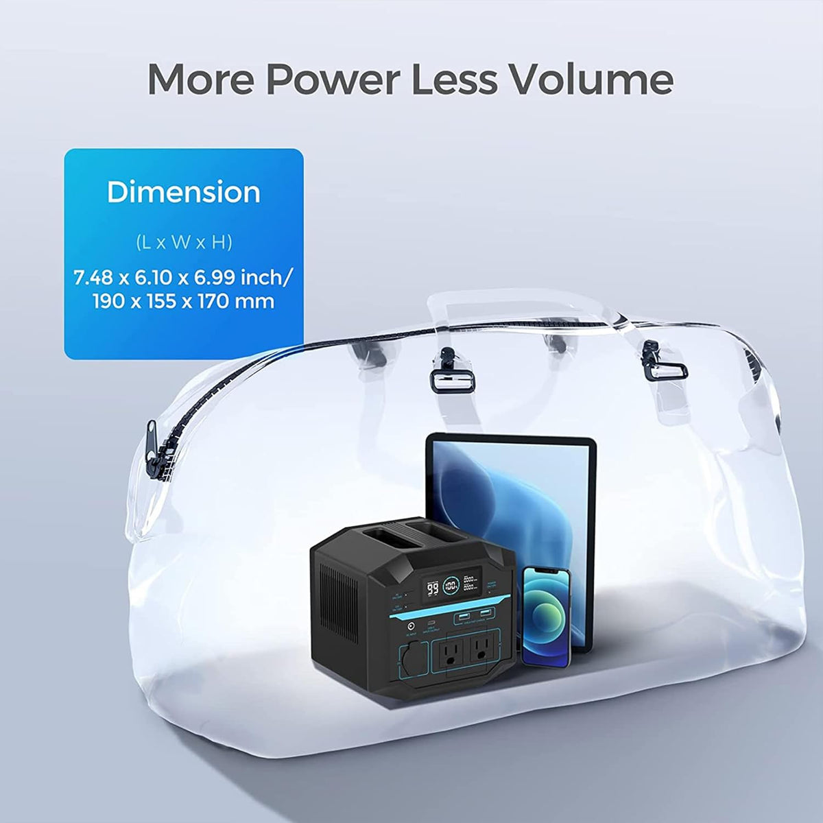 222Wh Portable Lithium Power Station with AC Outlets P77673