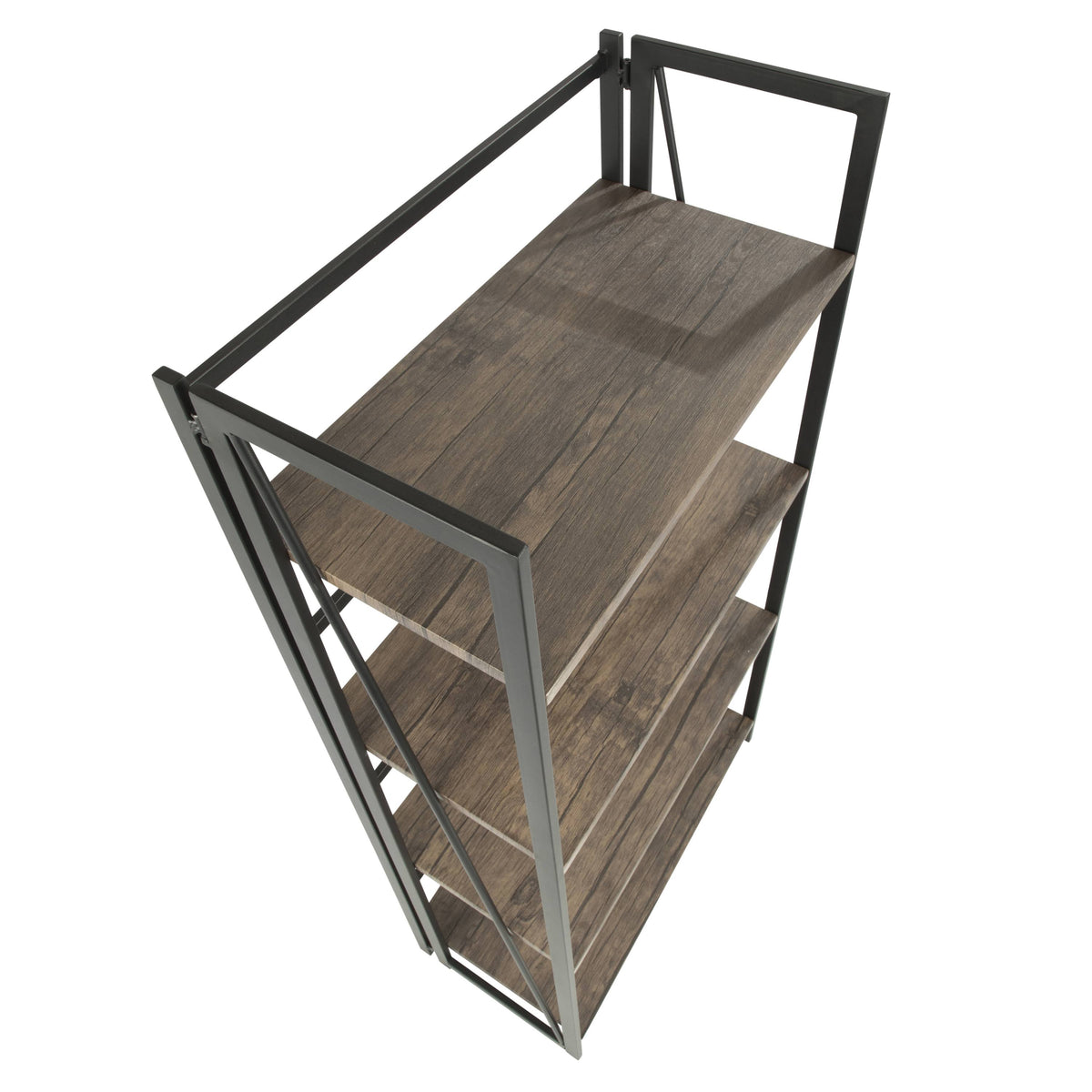 Black Metal and Wood Industrial Bookcase B321