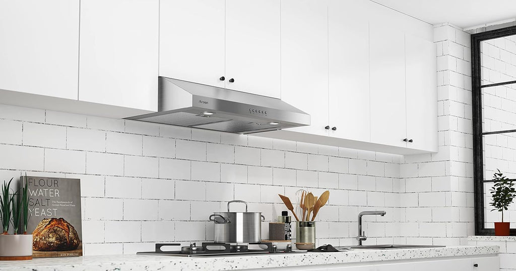 30 inch Under Cabinet Range Hood with 900 CFM, Stainless Steel, 4 Speed, Aluminum Mesh Filters, LED Lights T324289