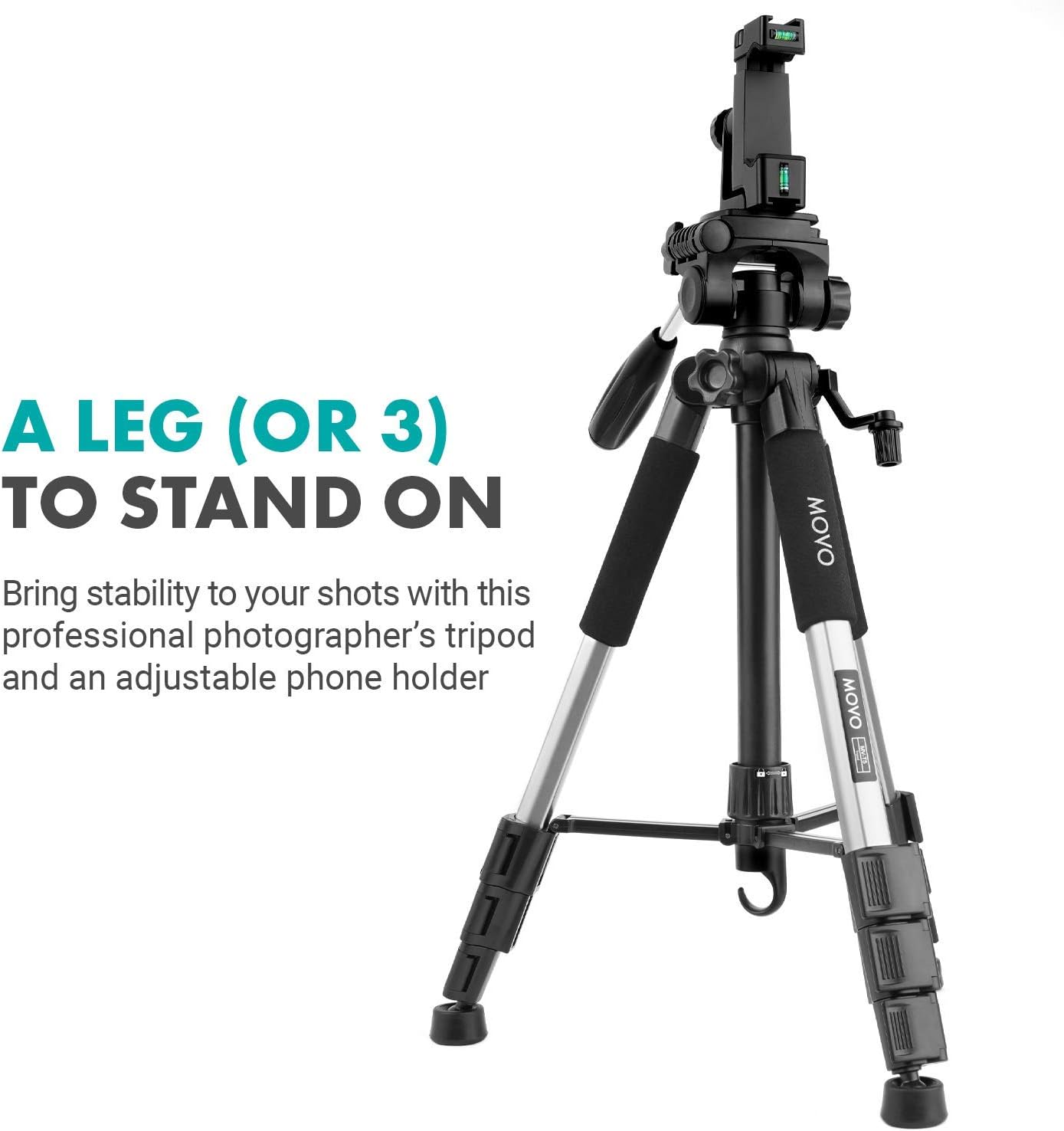 Vlog Kit with Adjustable Mobile Phone Holder and Camera Tripod T426