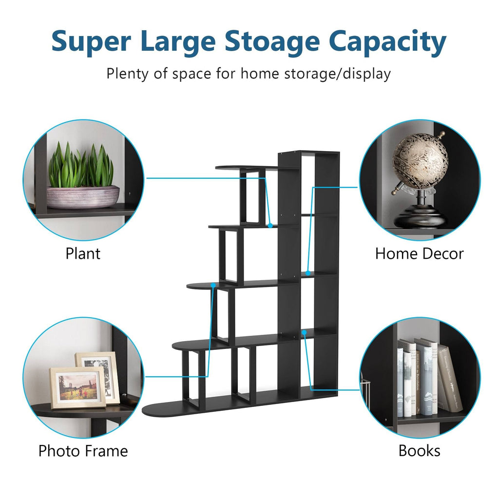 5-Tier Black Corner Ladder Shelf K352