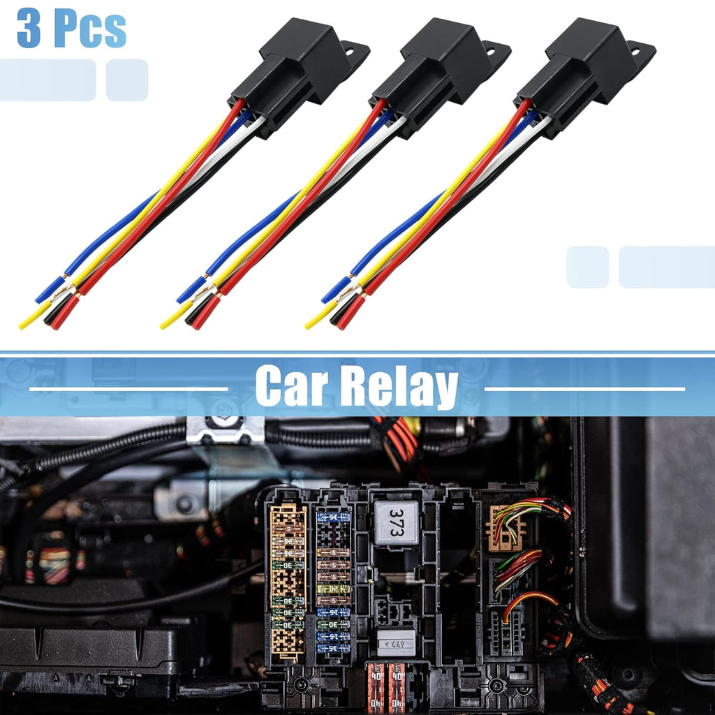 3pcs 5 Pin DC 36V 40A Car Motor Relay with Harness O18982