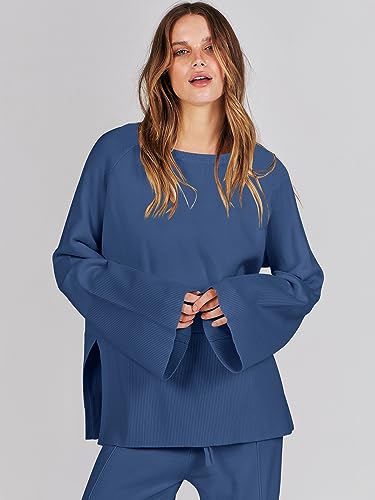 Oversized Knit Sweater Set Wide Leg Pant S148