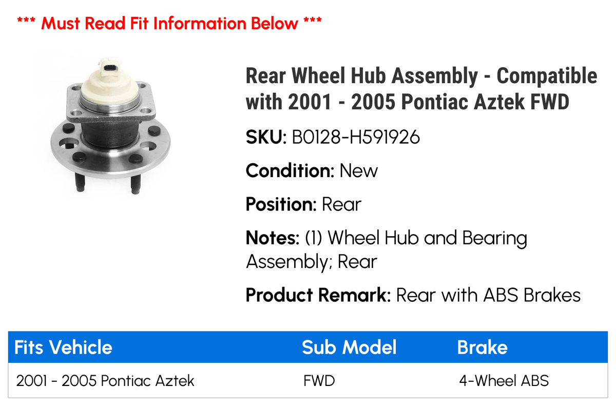 Rear Wheel Hub Assembly V4856