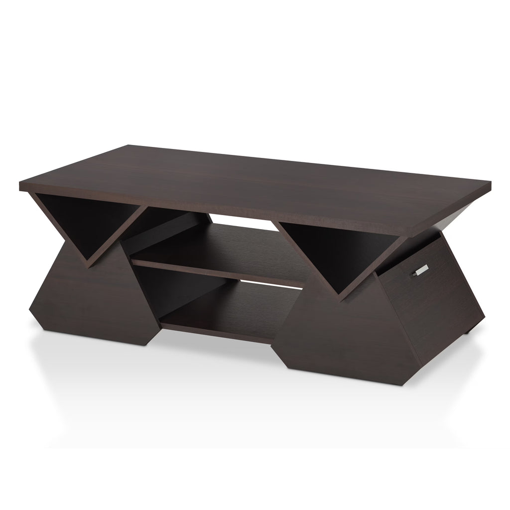 Espresso Wood Storage Coffee Table E4078