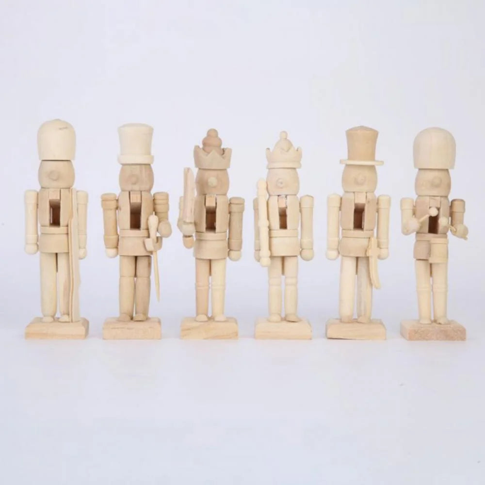Unfinished Wood Nutcracker Ornaments 6 Pcs W618418