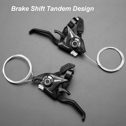 3x7 Speed Mountain Bike Gear Shift Brake Lever Set with Digital Gear Dial & Brake Cable A398558