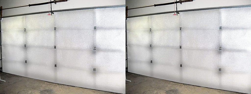 White Reflective Foam Core 2 Car Garage Door Insulation Kit 18FT x 8FT O6309