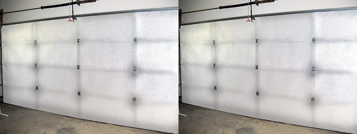 White Reflective Foam Core 2 Car Garage Door Insulation Kit 18FT x 8FT O6309