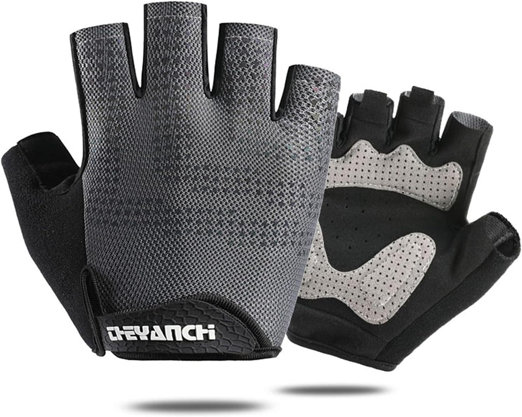 Gray Half Finger Workout Gloves (XL) R458472