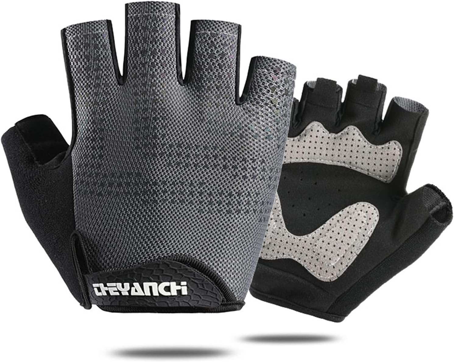 Gray Half Finger Workout Gloves (XL) R458472