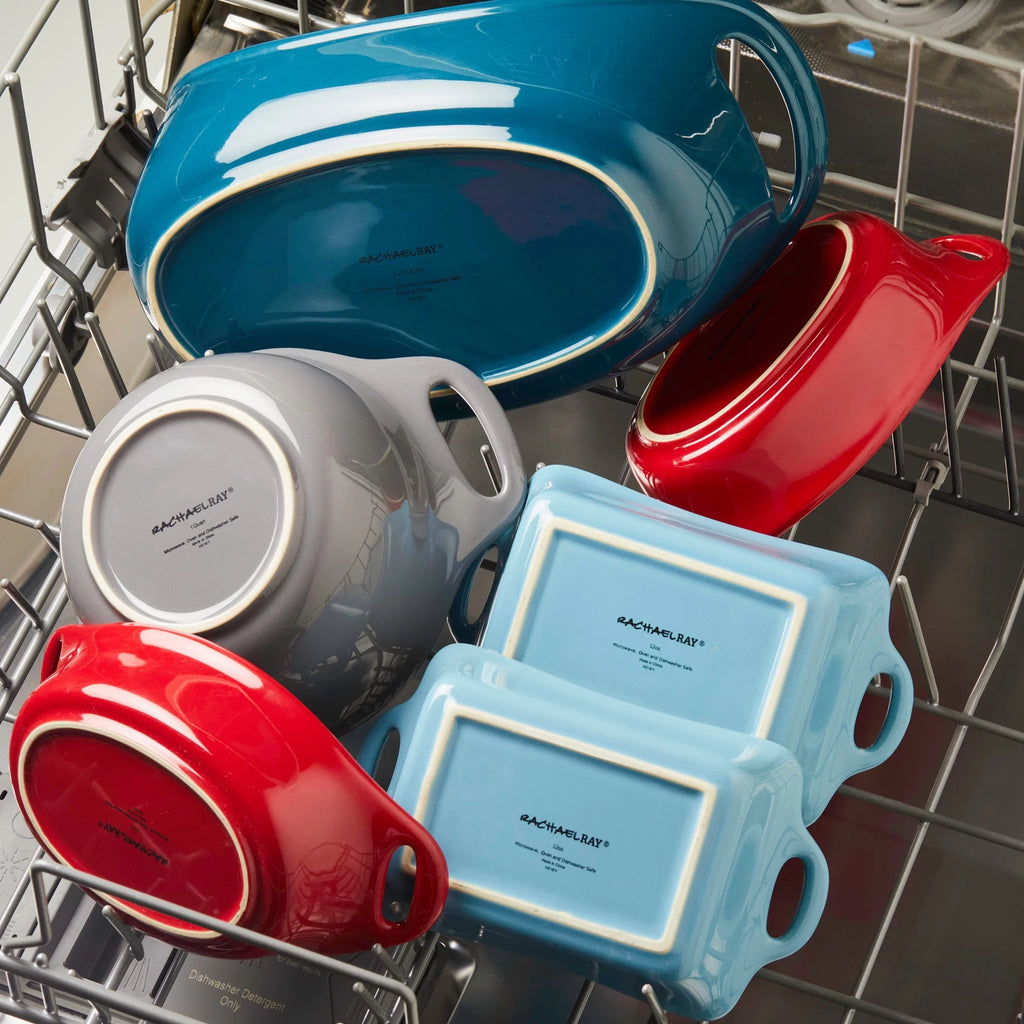 3-Piece Ceramic Casserole Bakers with Lid Set, Teal M5778