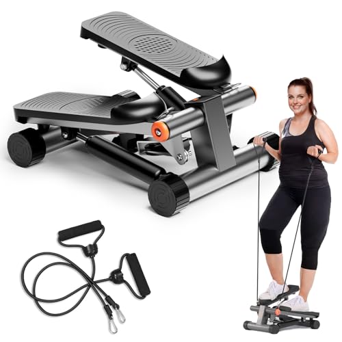 Adjustable Height Stair Stepper with Resistance Bands & LCD Monitor J9959