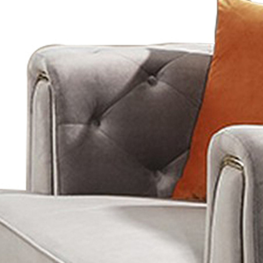 Soft Gray Velvet Loveseat M5123