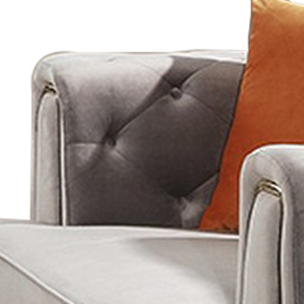 Soft Gray Velvet Loveseat M5123