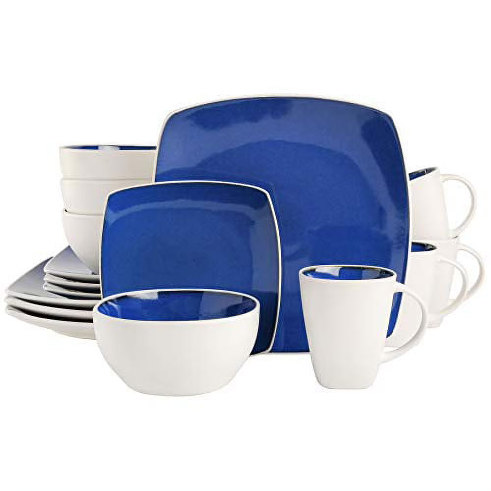 White Square Stoneware 16-Piece Dinnerware Set T1439