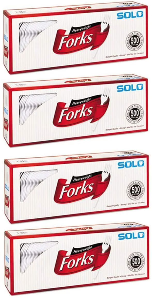 Heavyweight Plastic Cutlery Forks, White, 6.41 in, 500/Carton, 4 Pack L7107