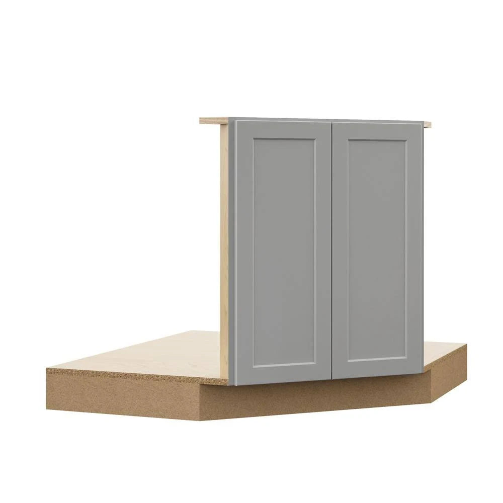 Corner Sink Base Kitchen Cabinet in Heron Gray G9273