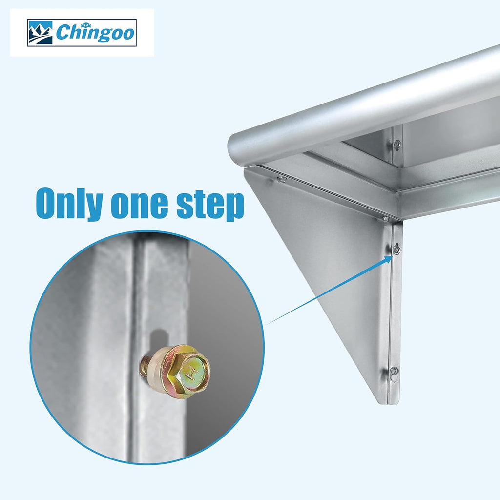 Stainless Steel Wall Mount Shelf 12 x 24 Inch, 250 lb Load Capacity, Pack of 2 Z360