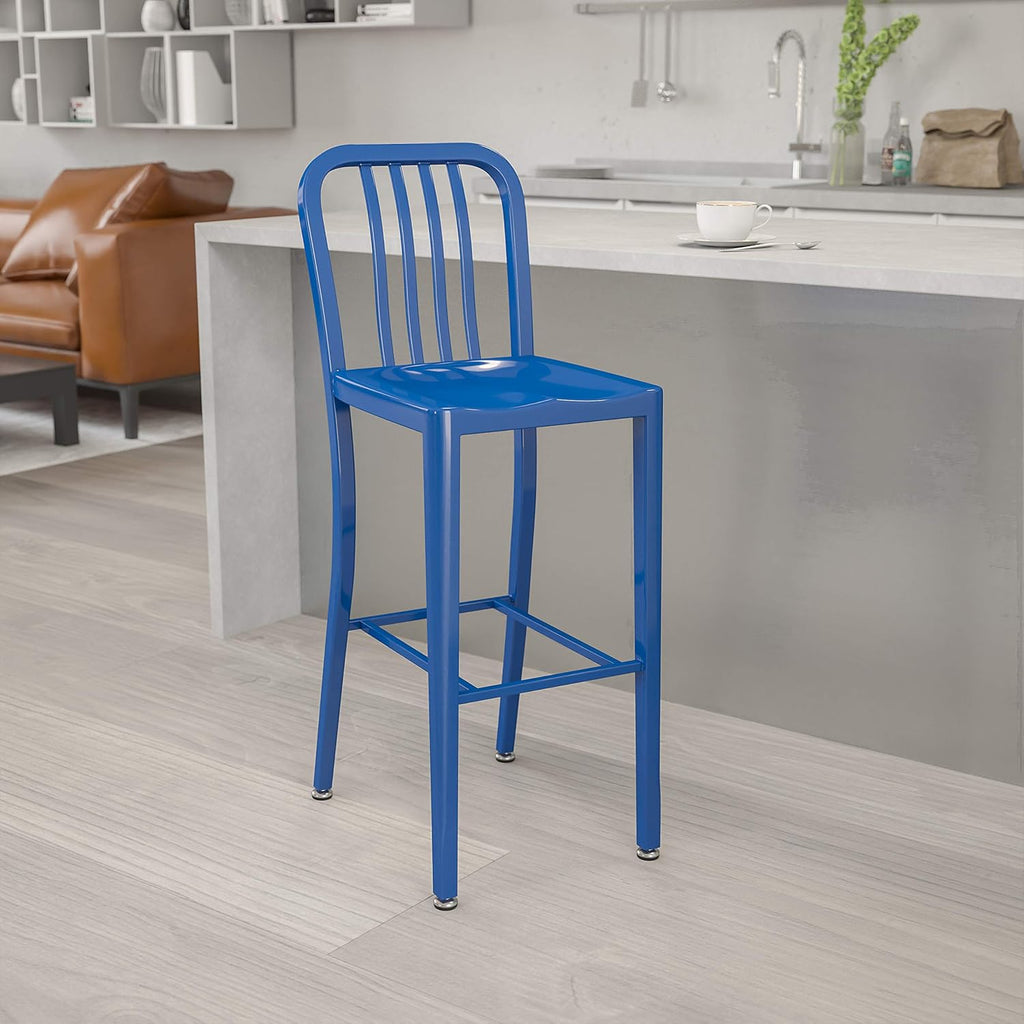 2 Pack 30 High Silver Metal Barstool U895972