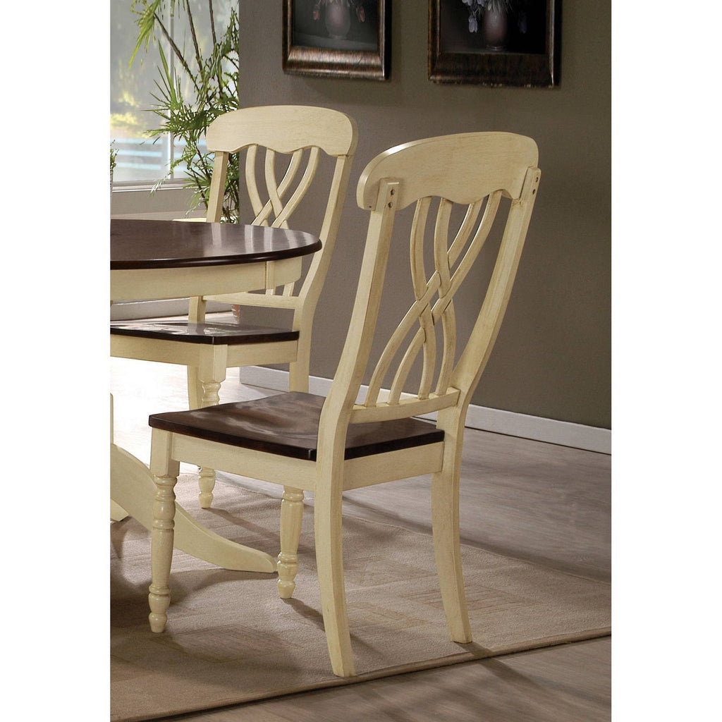 Buttermilk Oak Wood Side Dining Chair Set of 2 V424070