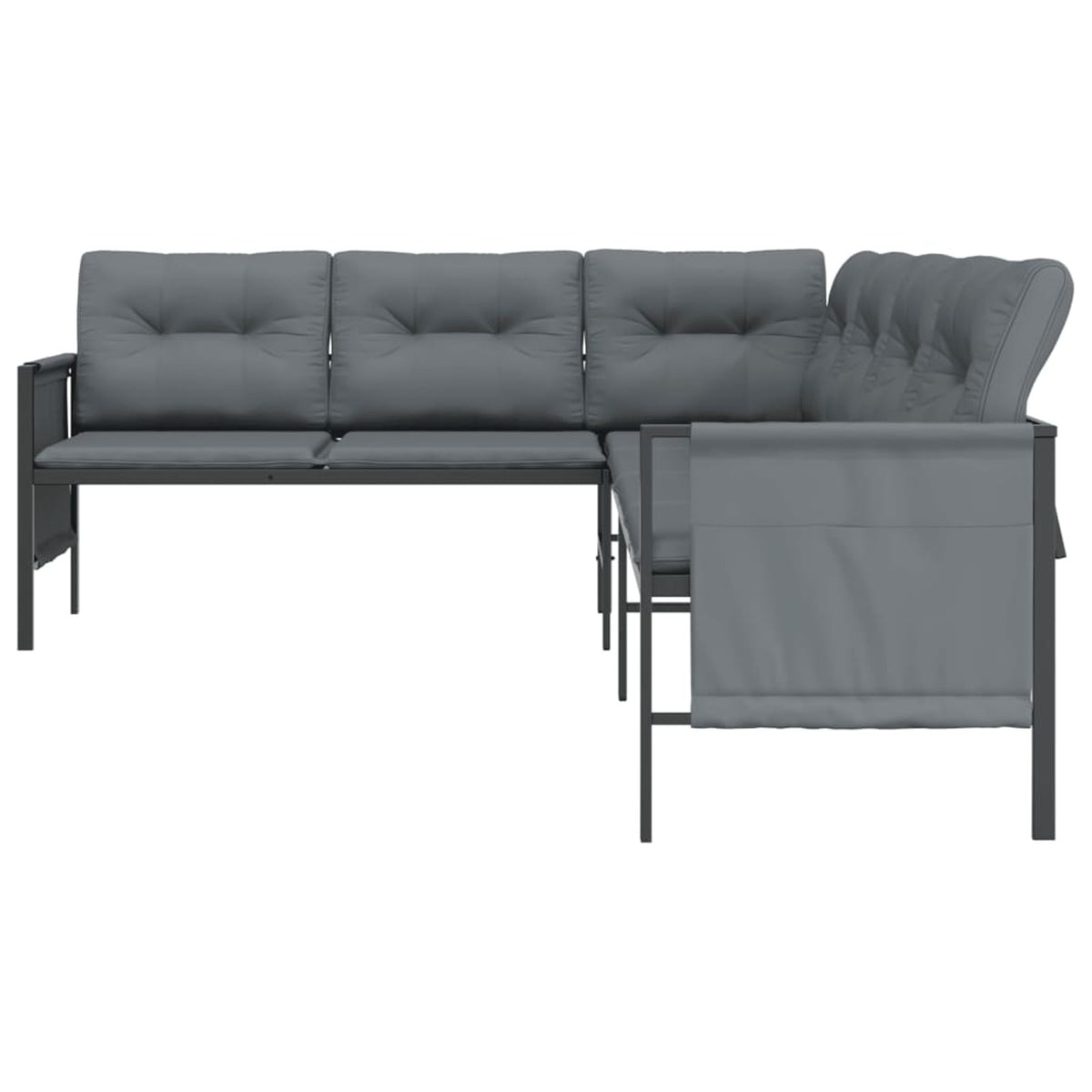 Anthracite Steel and Textilene Patio Corner Sofa T928