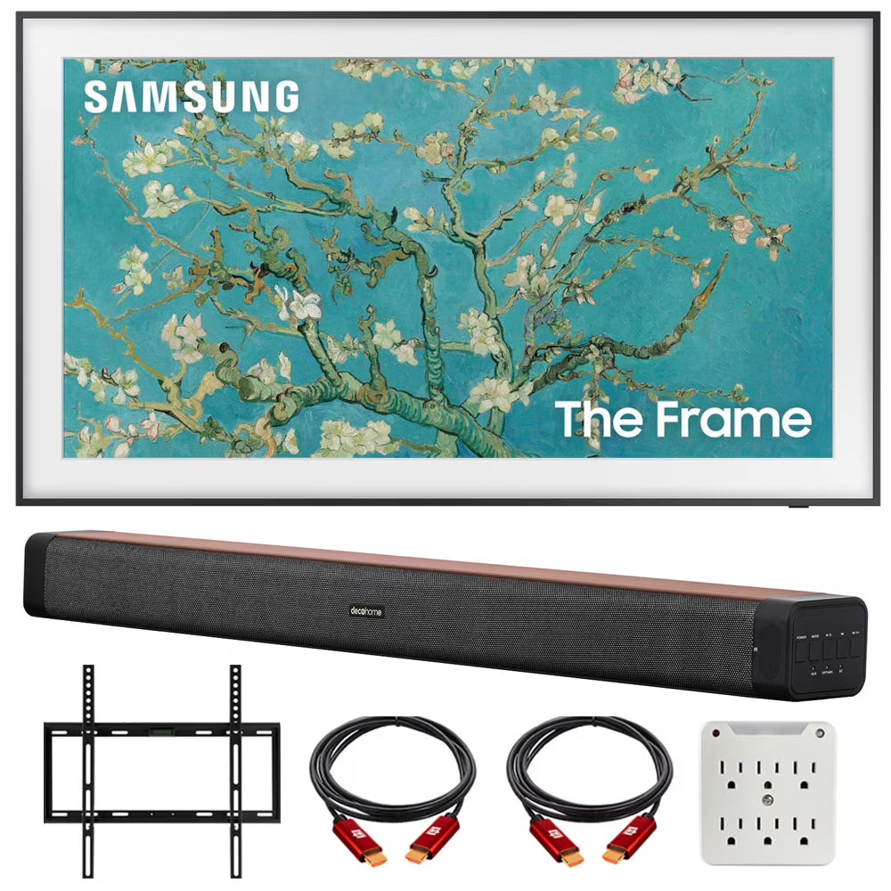32 inch QLED HDR 4K Smart TV Bundle with Soundbar, TV Wall Mount Bracket and Surge Adapter G41012