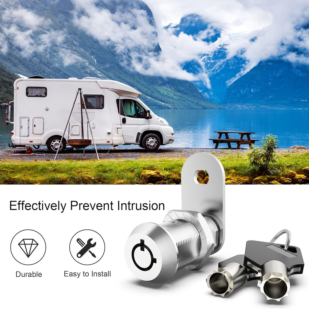 6 Pack 1-1/8 Zinc Alloy Cabinet Cam Locks with Keys A18364