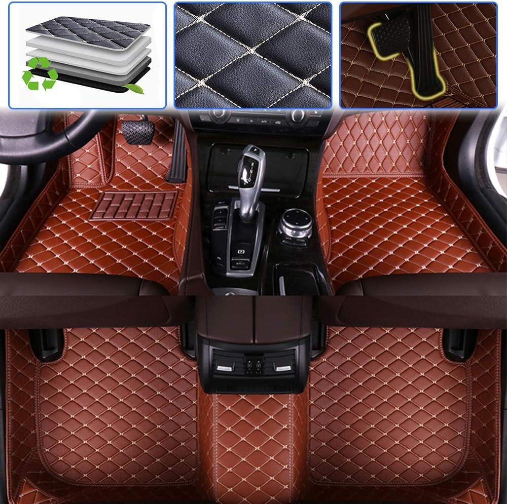 Black Beige Waterproof Anti-Skid Full Coverage Car Floor Mats W530