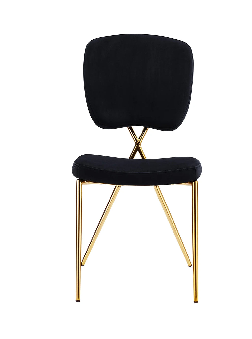Black Velvet Upholstered Dining Chair Set of 2 I69580