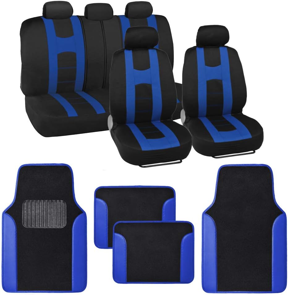 Light Gray Full Set Seat Covers with Car Floor Mats K2166
