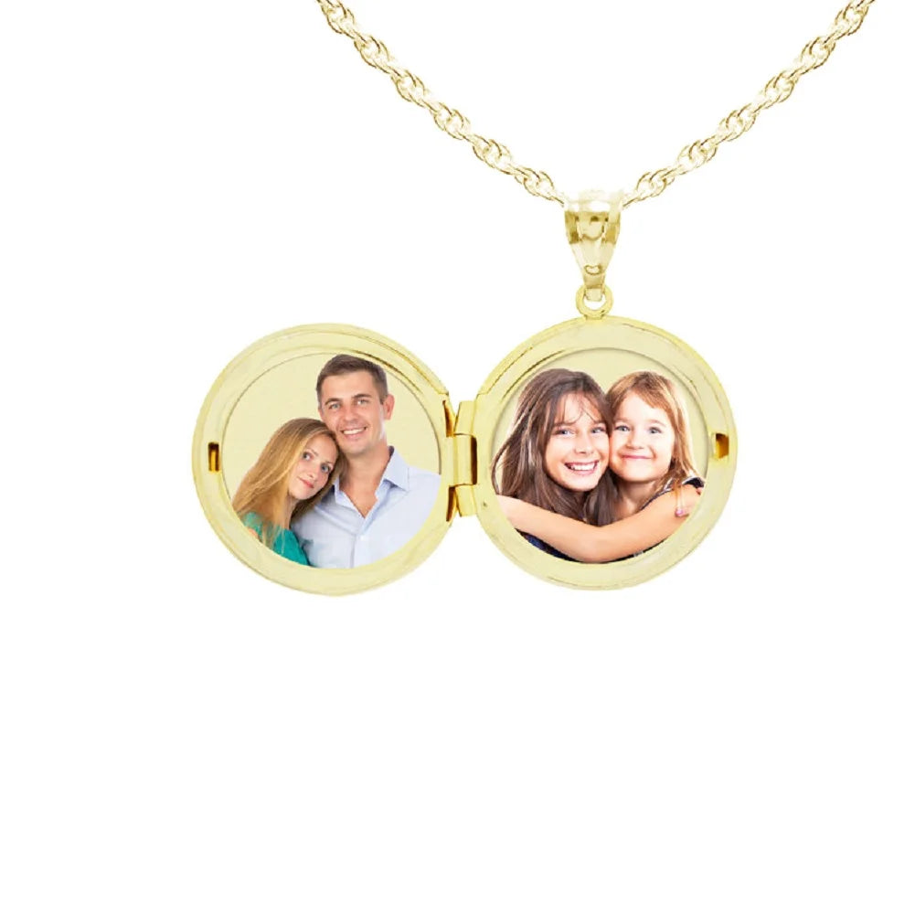 14K Yellow Gold Filled Round Locket Necklace P8281
