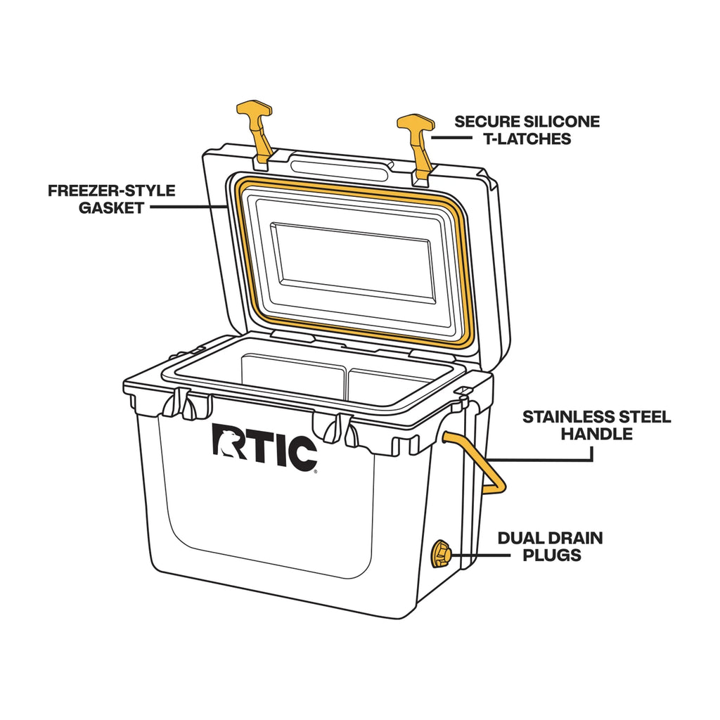 20 QT Hard-Sided Ice Chest Cooler, Tan K5936