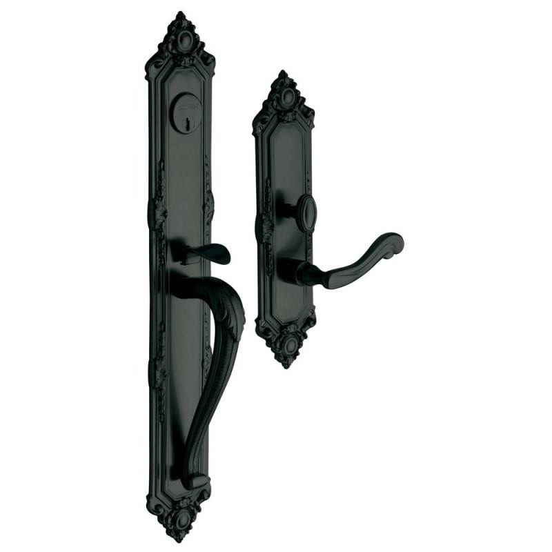 Satin Black Double Cylinder Mortise Handleset Trim B738756