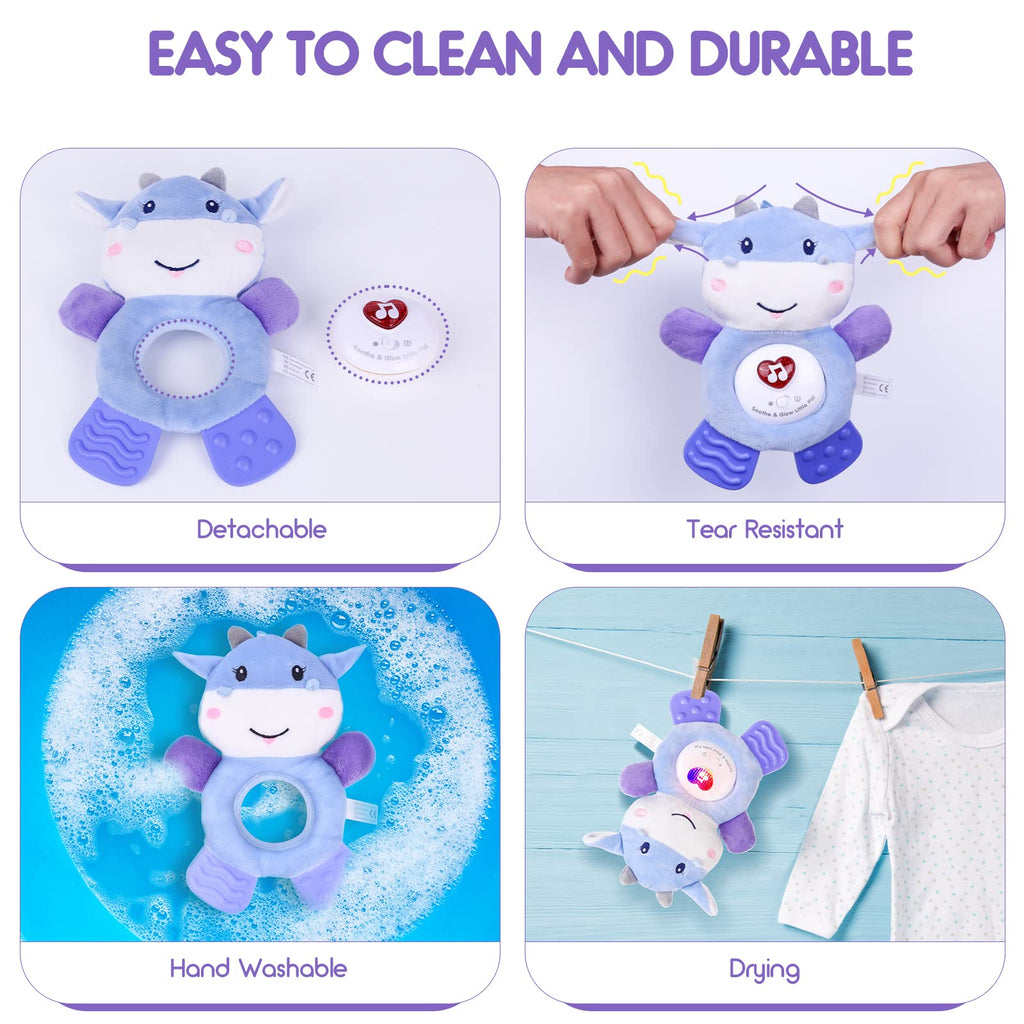 BPA Free Washable Plush Baby Teething Toys with Soft Light and Hook for Crib X32615