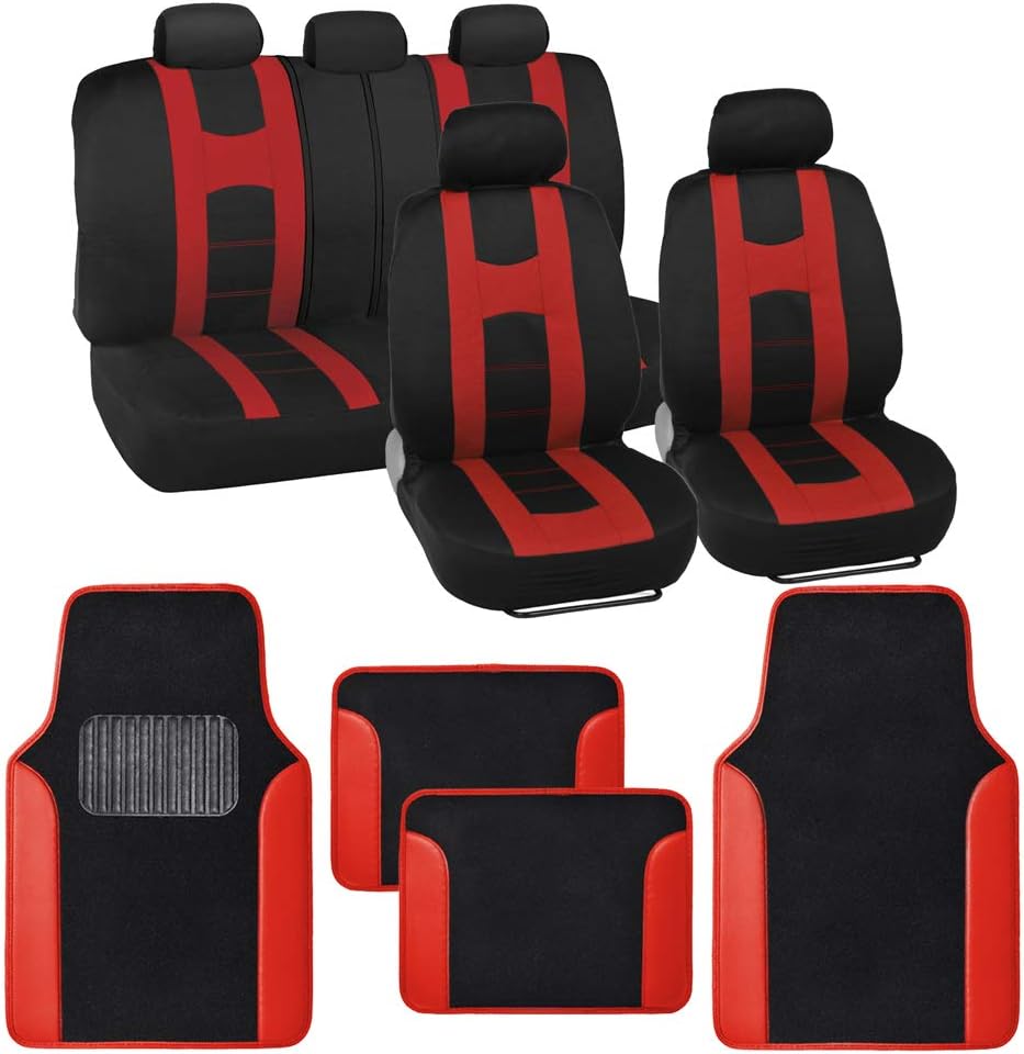 Light Gray Full Set Seat Covers with Car Floor Mats K2166