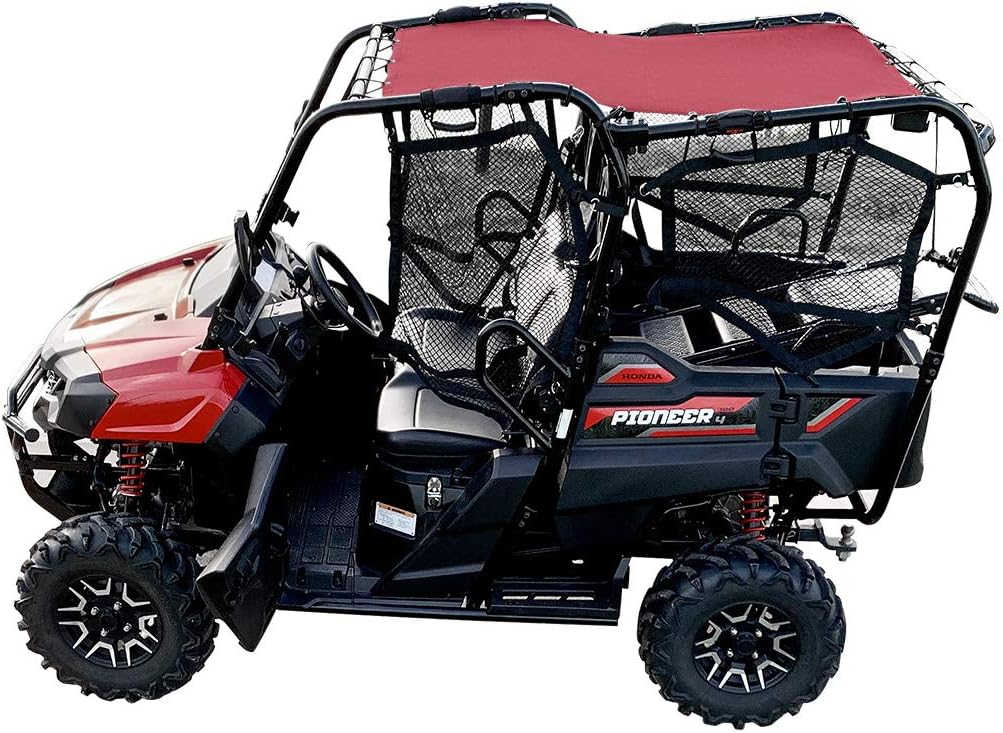 Cherry Red Mesh Sun Shade Soft Top Roof Cover for UTV S13924