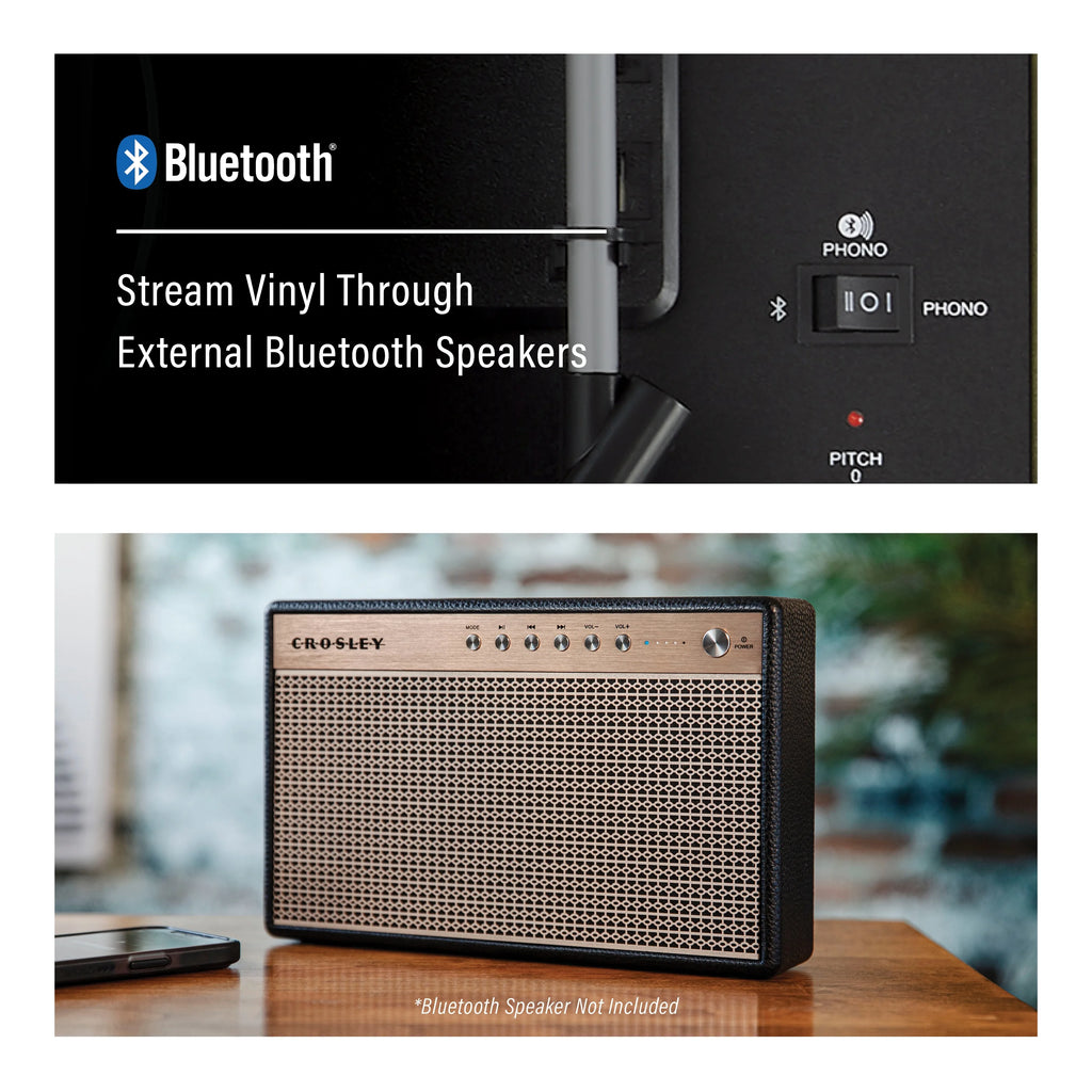 Vinyl Record Player with Speakers and Wireless Bluetooth Turntable Y346809