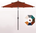 Navy Blue 9 FT 2 Tier Market Umbrella with Push Button Tilt W22025