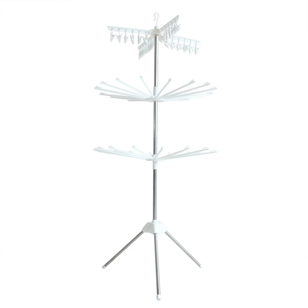 Folding 360° Rotation Clothes Drying Rack Tripod Laundry Hanger Stand J26352