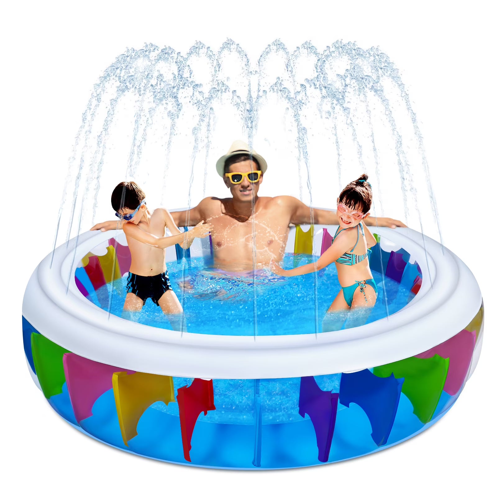 Inflatable PVC Pool with Sprinkler 180 x 180 x 40 cm K686