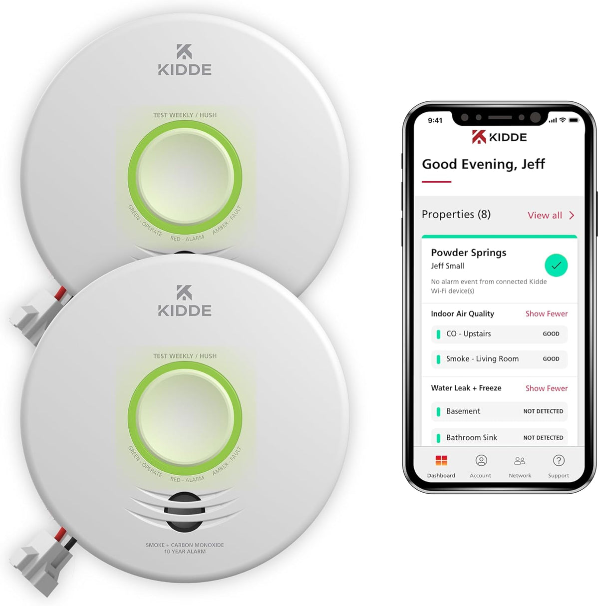Smart Smoke & Carbon Monoxide Detector Hardwired w/Battery Backup 3 Pack N677912