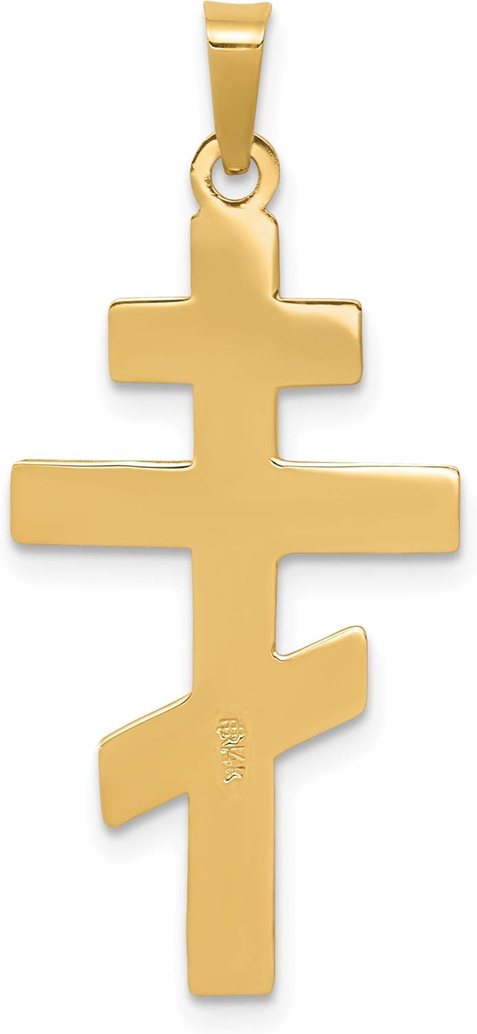 14k Yellow Gold Eastern Orthodox Cross Pendant I781