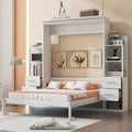 Gray Queen Size Wood Murphy Bed with LED Lights T81394