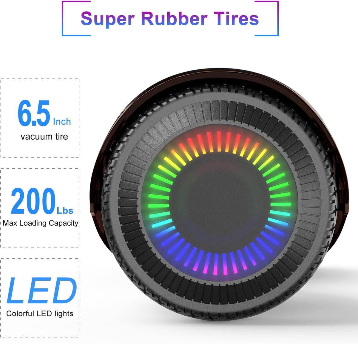 6.5" Two-Wheel Self-Balancing Hoverboard with Bluetooth Speakers and LED Lights D912087